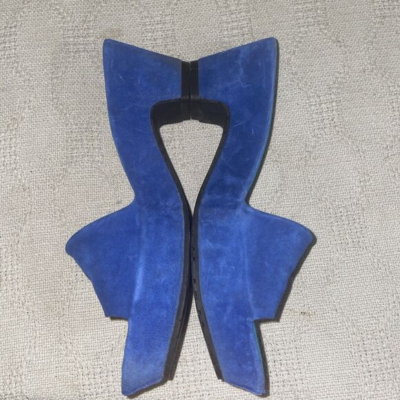 Donald Pliner Women’s Comfort Slides Sz 8.5 M Blue Suede Leather Beach Cruise - Picture 5 of 12